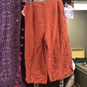 red and white stripper open bottom pants